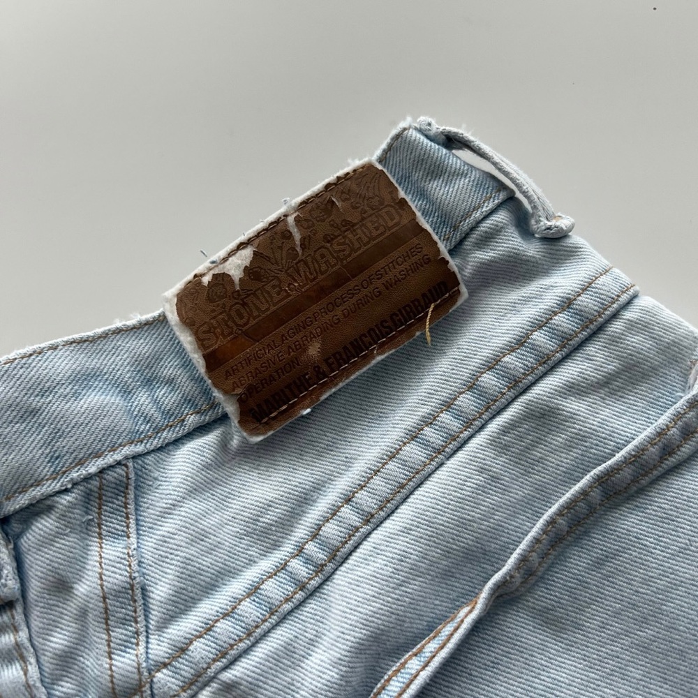 Vintage 90s Marithe Francois Girbaud Light Wash High Rise Denim Shorts - Size 26 - Picture 6 of 8